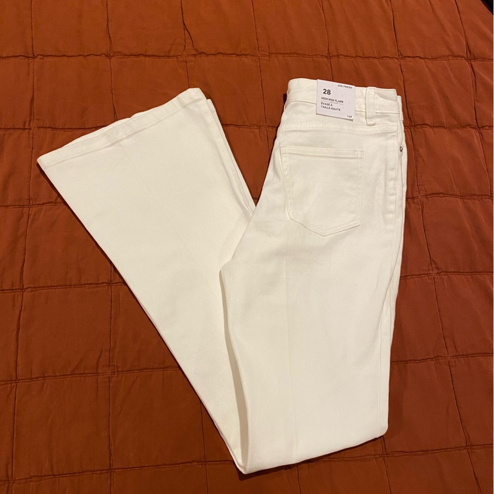 Joe Fresh white flare denim pants